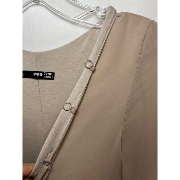 Tan Taupe Flowy Boho Tunic Dress Small - Picture 5 of 7